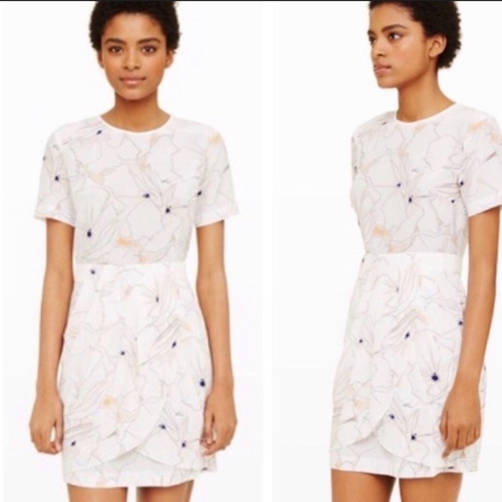 Club Monaco Ryeva Pleated Print Dress